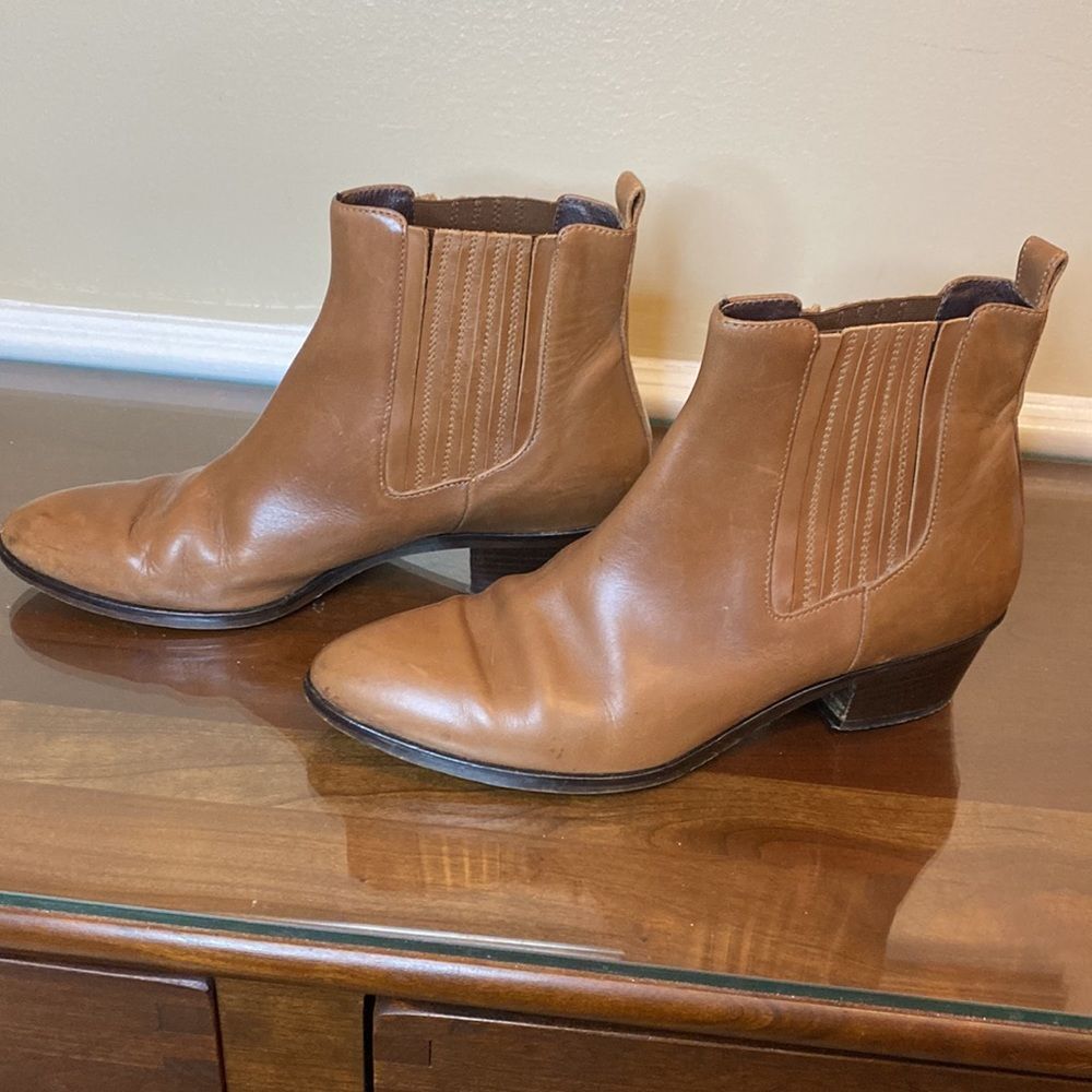 J. Crew Women's Chelsea Ankle Boots - Brown Leather - Size 5 - Picture 2 of 8